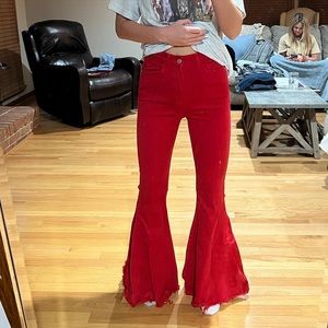 Red bell bottoms